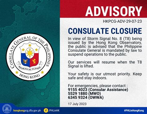PUBLIC ADVISORY ON THE SUSPENSION OF SERVICES .
